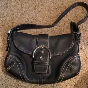 Excellent Black Leather Coach Purse